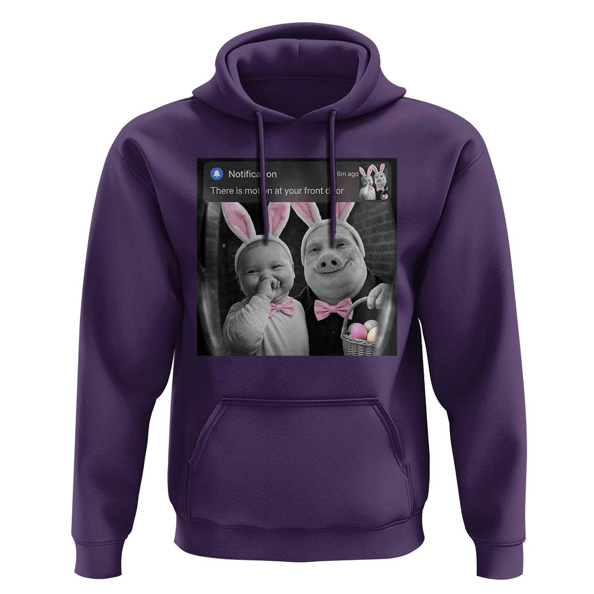 Funny Easter AI Baby with John Pork Meme Hoodie There Is Motion at Your Front Door Notification Humor