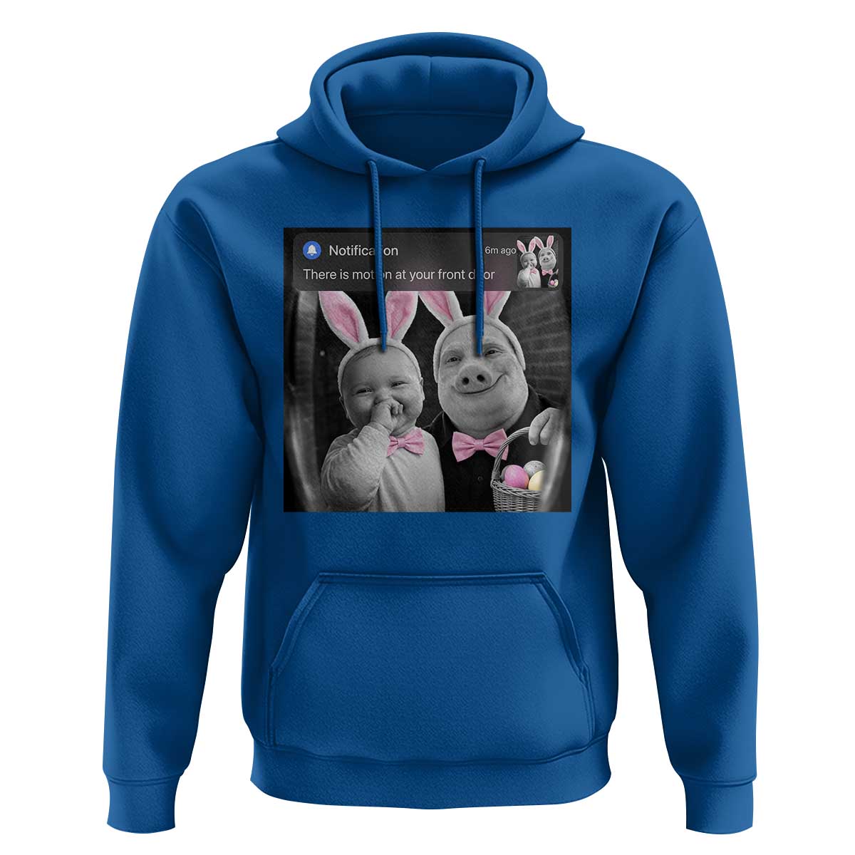Funny Easter AI Baby with John Pork Meme Hoodie There Is Motion at Your Front Door Notification Humor