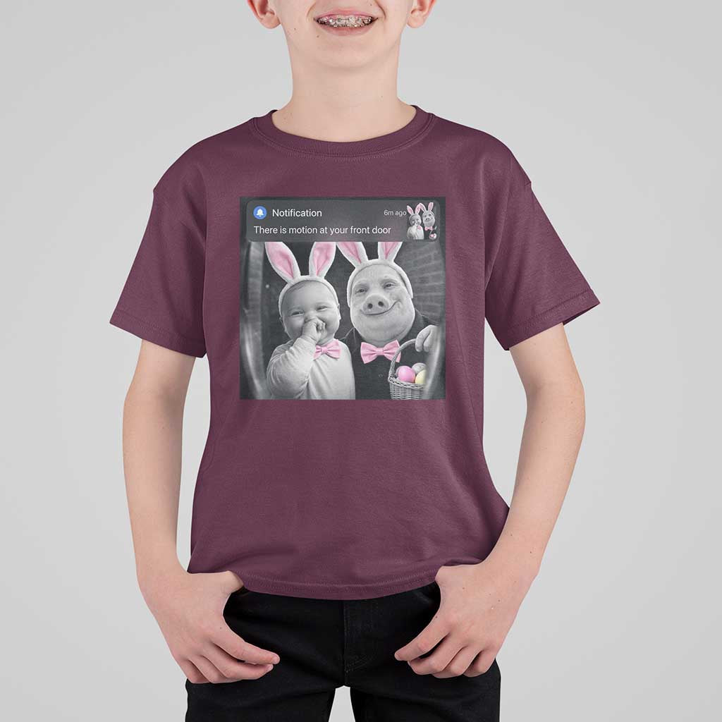 Funny Easter AI Baby with John Pork Meme T Shirt For Kid There Is Motion at Your Front Door Notification Humor