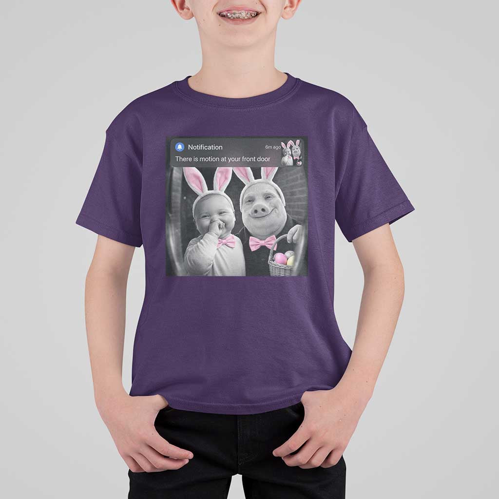 Funny Easter AI Baby with John Pork Meme T Shirt For Kid There Is Motion at Your Front Door Notification Humor