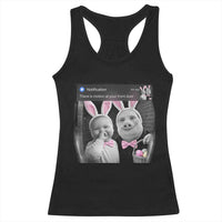 Funny Easter AI Baby with John Pork Meme Racerback Tank Top There Is Motion at Your Front Door Notification Humor