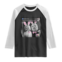 Funny Easter AI Baby with John Pork Meme Raglan Shirt There Is Motion at Your Front Door Notification Humor