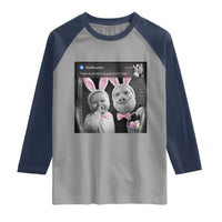 Funny Easter AI Baby with John Pork Meme Raglan Shirt There Is Motion at Your Front Door Notification Humor