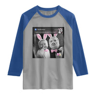 Funny Easter AI Baby with John Pork Meme Raglan Shirt There Is Motion at Your Front Door Notification Humor
