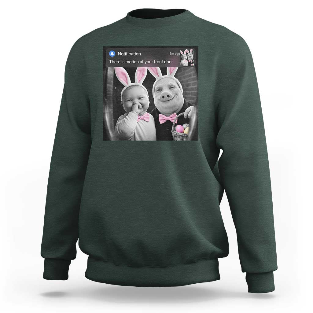 Funny Easter AI Baby with John Pork Meme Sweatshirt There Is Motion at Your Front Door Notification Humor