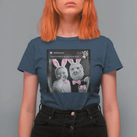 Funny Easter AI Baby with John Pork Meme T Shirt For Women There Is Motion at Your Front Door Notification Humor