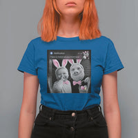 Funny Easter AI Baby with John Pork Meme T Shirt For Women There Is Motion at Your Front Door Notification Humor