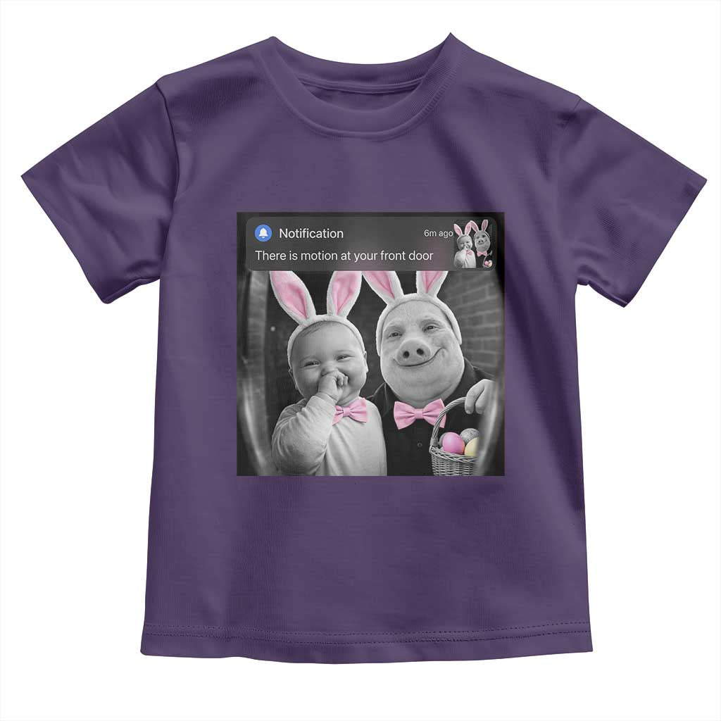 Funny Easter AI Baby with John Pork Meme Toddler T Shirt There Is Motion at Your Front Door Notification Humor