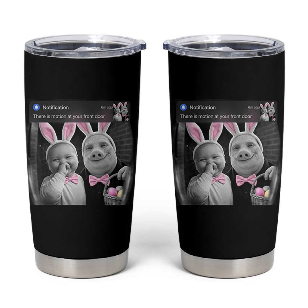 Funny Easter AI Baby with John Pork Meme Tumbler Cup There Is Motion at Your Front Door Notification Humor