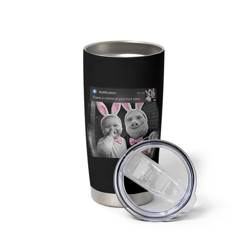 Funny Easter AI Baby with John Pork Meme Tumbler Cup There Is Motion at Your Front Door Notification Humor