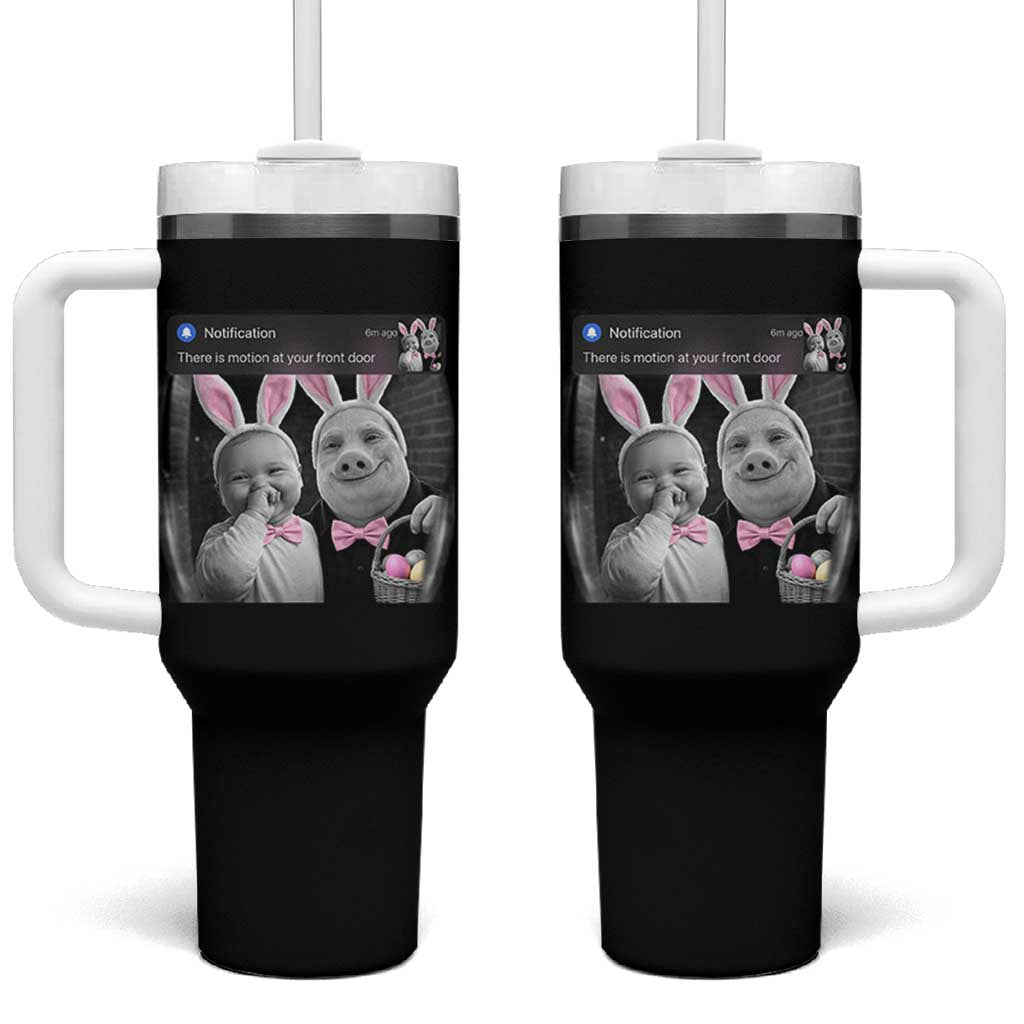 Funny Easter AI Baby with John Pork Meme Tumbler With Handle There Is Motion at Your Front Door Notification Humor