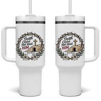 Death Could Not Hold Him Jesus Christian Easter Tumbler With Handle He Is Risen Faith Message