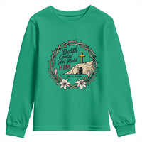 Death Could Not Hold Him Jesus Christian Easter Youth Sweatshirt He Is Risen Faith Message