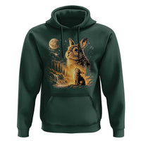 Mystical Moonlit Bunny Graphic Hoodie Glowing Rabbit Under Full Moon Waterfall Nature Scene
