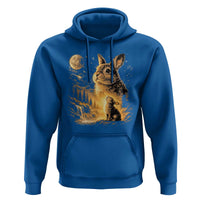 Mystical Moonlit Bunny Graphic Hoodie Glowing Rabbit Under Full Moon Waterfall Nature Scene
