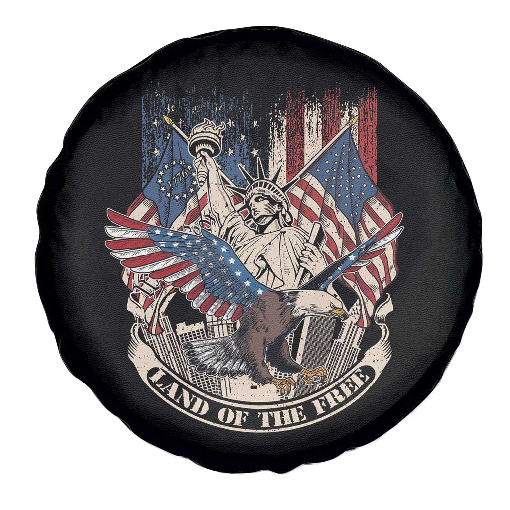 American Patriotic Spare Tire Cover Land Of The Free US Betsy Ross Flag Bald Eagle