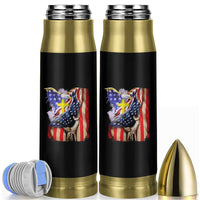 Patriotic American Eagle Bullet Tumbler US Flag Christian Cross One Nation Under God