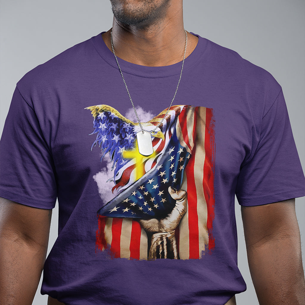 Eagle USA Christian Patriot One Nation Under God T Shirt - Wonder Print Shop