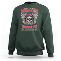 Sweatshirt Sorry If My Patriotism Offends You Veteran Patriots Skull - Wonder Print Shop