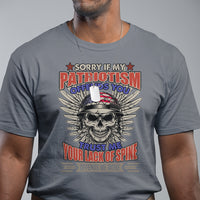 T Shirt Sorry If My Patriotism Offends You Veteran Patriots Skull - Wonder Print Shop