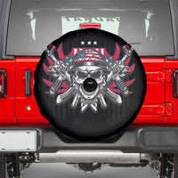 Patriotic Soldier Skull Spare Tire Cover 4th of July American Flag US Pride TS02