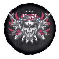 Patriotic Soldier Skull Spare Tire Cover 4th of July American Flag US Pride TS02