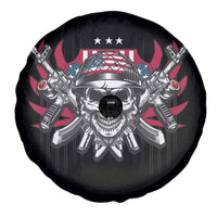 Patriotic Soldier Skull Spare Tire Cover 4th of July American Flag US Pride TS02