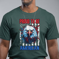 Proud To Be An American US Pride 4th of July Watercolor Patriotic Bald Eagle Graphic T Shirt - Wonder Print Shop