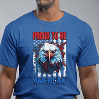Proud To Be An American US Pride 4th of July Watercolor Patriotic Bald Eagle Graphic T Shirt - Wonder Print Shop