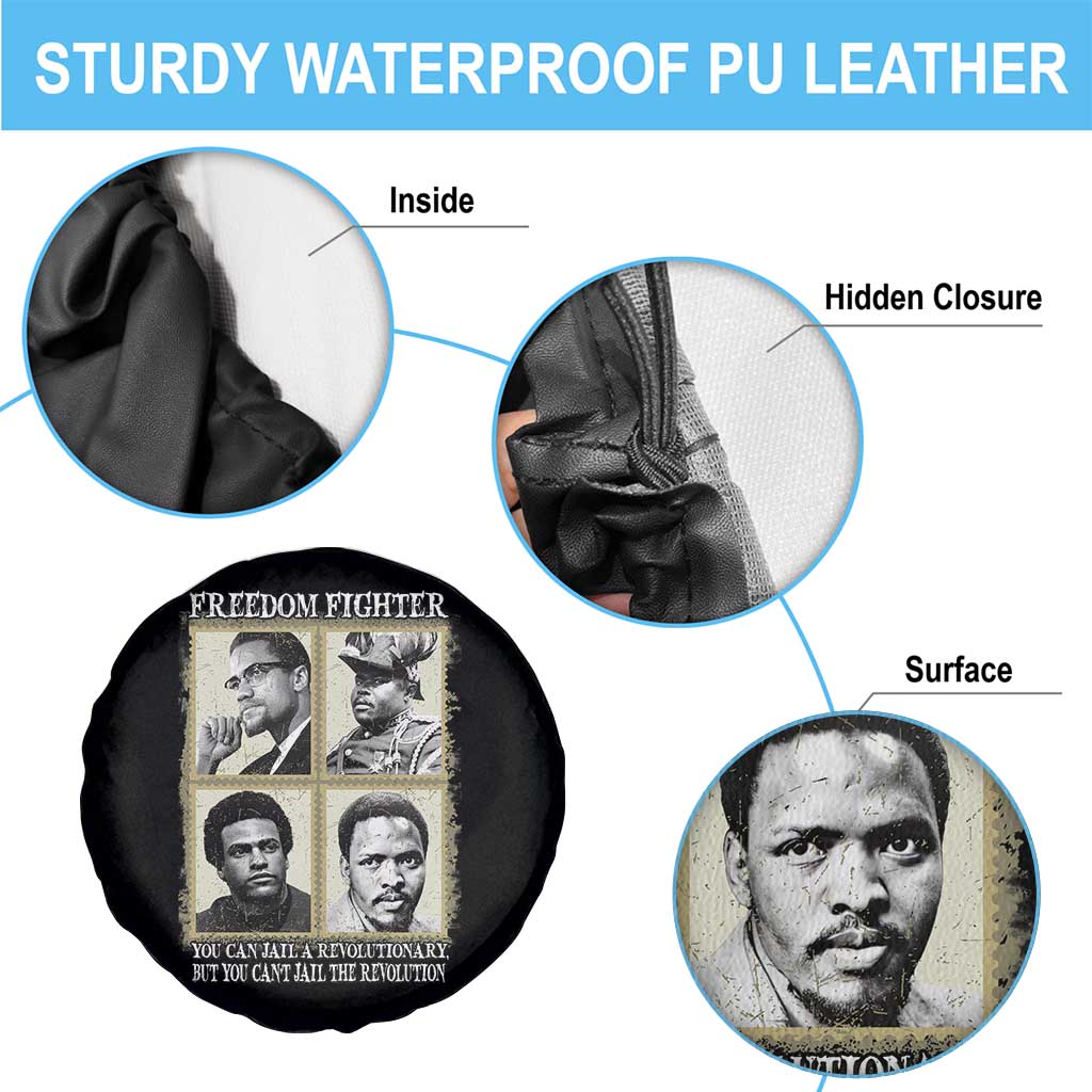 Freedom Fighters Heritage Spare Tire Cover Malcolm X Marcus Garvey Huey P Newton Steve Biko Revolution - Wonder Print Shop