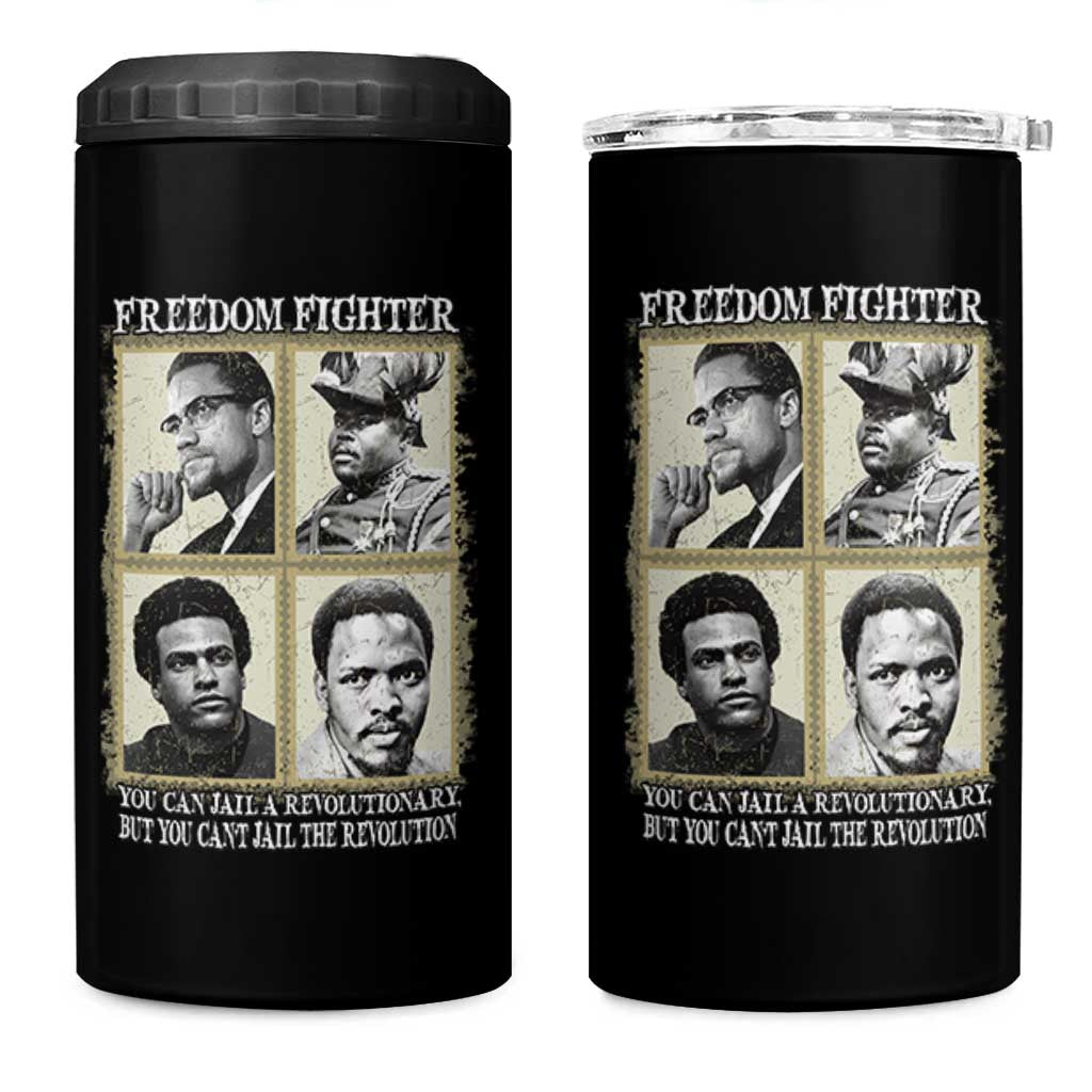 Freedom Fighters Heritage 4 in 1 Can Cooler Tumbler Malcolm X Marcus Garvey Huey P Newton Steve Biko Revolution - Wonder Print Shop