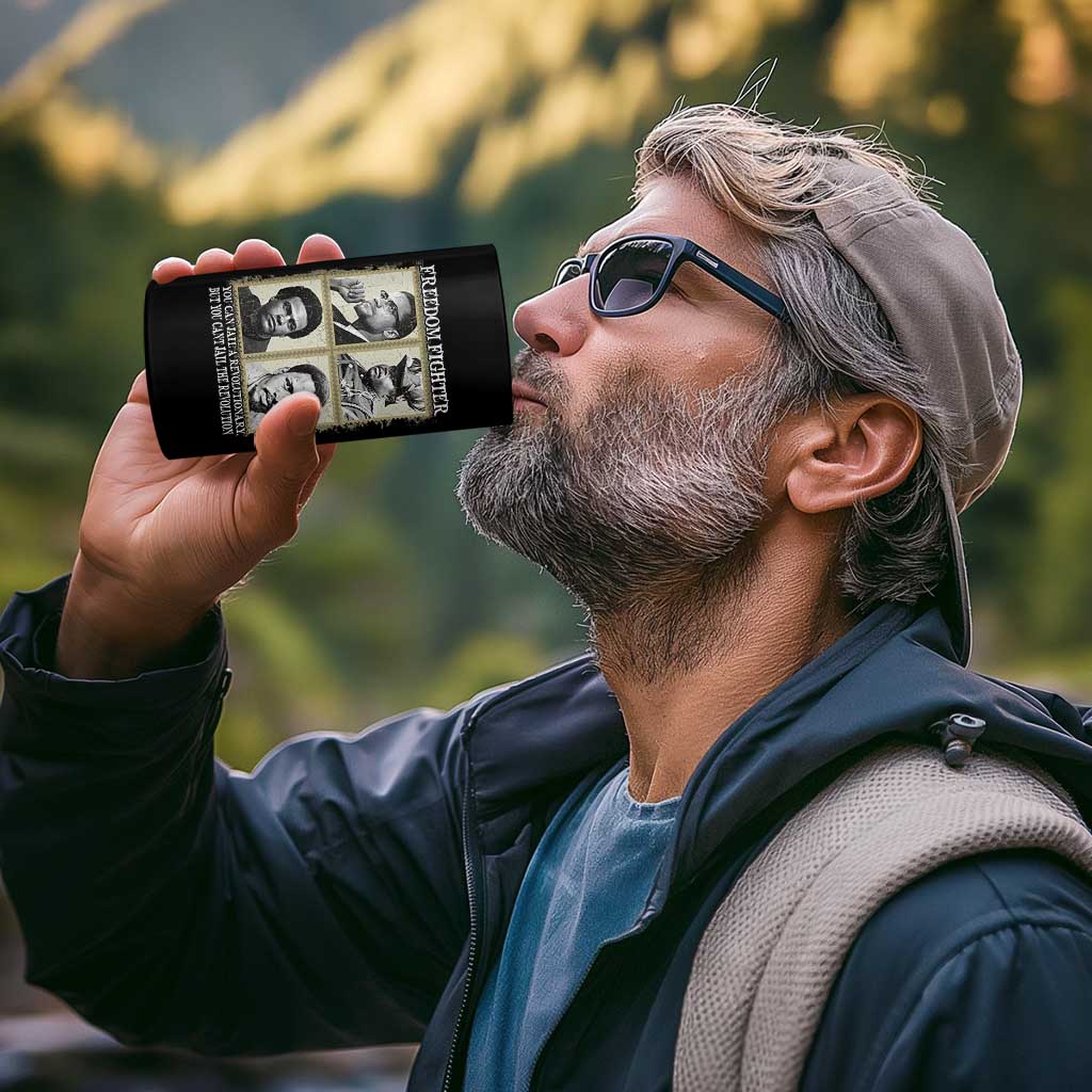 Freedom Fighters Heritage 4 in 1 Can Cooler Tumbler Malcolm X Marcus Garvey Huey P Newton Steve Biko Revolution - Wonder Print Shop