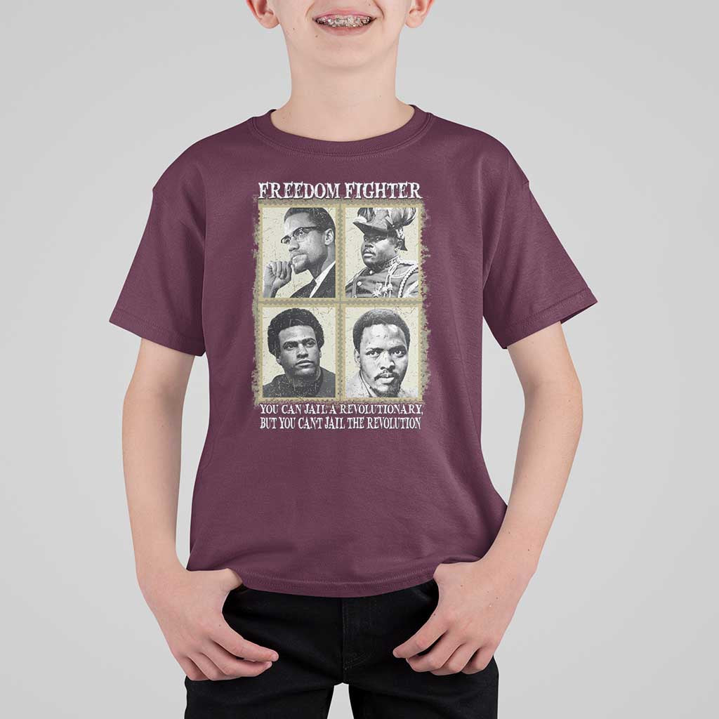 Freedom Fighters Heritage T Shirt For Kid Malcolm X Marcus Garvey Huey P Newton Steve Biko Revolution - Wonder Print Shop