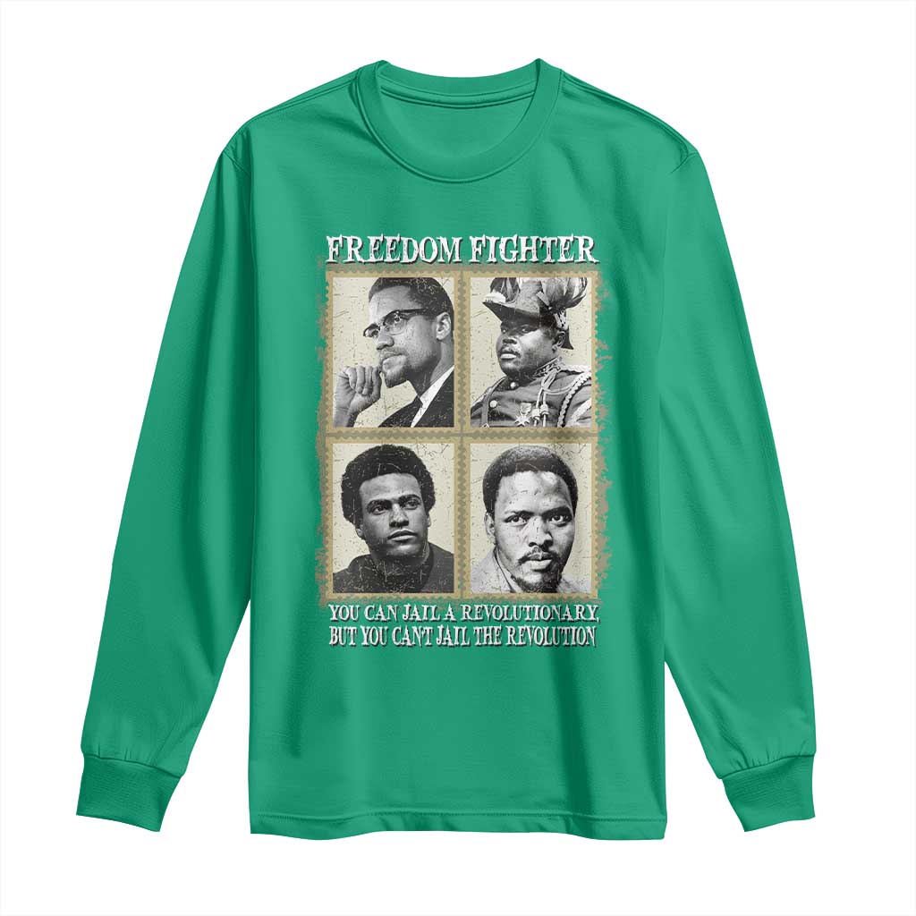 Freedom Fighters Heritage Long Sleeve Shirt Malcolm X Marcus Garvey Huey P Newton Steve Biko Revolution - Wonder Print Shop
