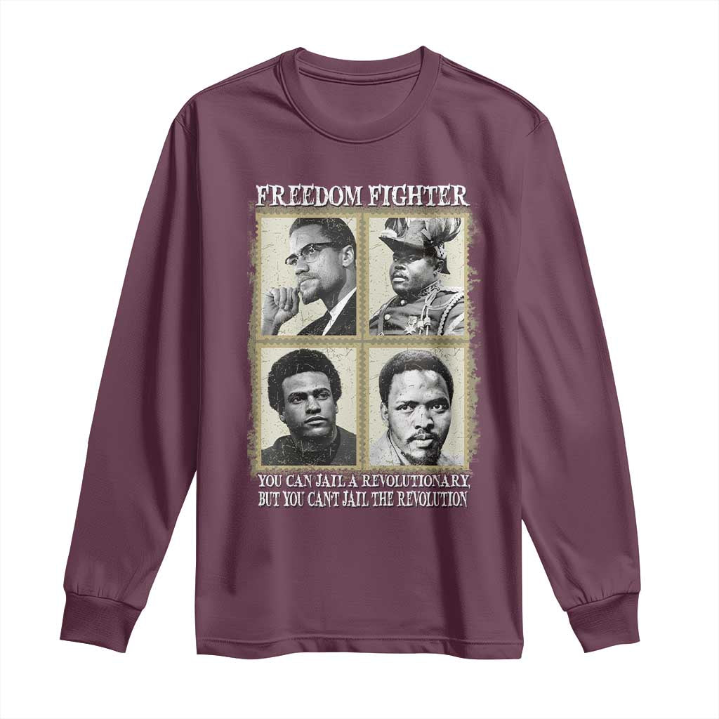 Freedom Fighters Heritage Long Sleeve Shirt Malcolm X Marcus Garvey Huey P Newton Steve Biko Revolution - Wonder Print Shop
