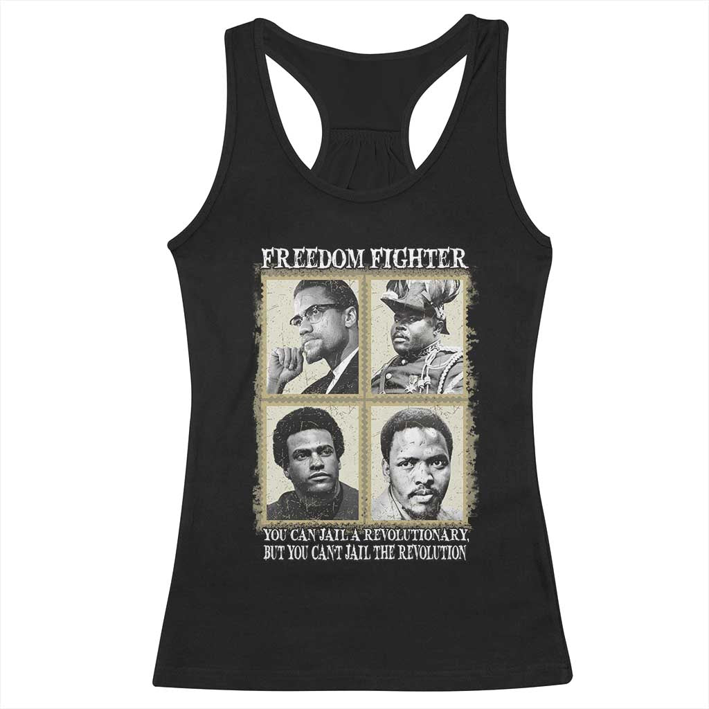 Freedom Fighters Heritage Racerback Tank Top Malcolm X Marcus Garvey Huey P Newton Steve Biko Revolution - Wonder Print Shop