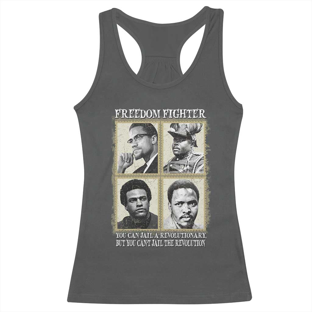 Freedom Fighters Heritage Racerback Tank Top Malcolm X Marcus Garvey Huey P Newton Steve Biko Revolution - Wonder Print Shop