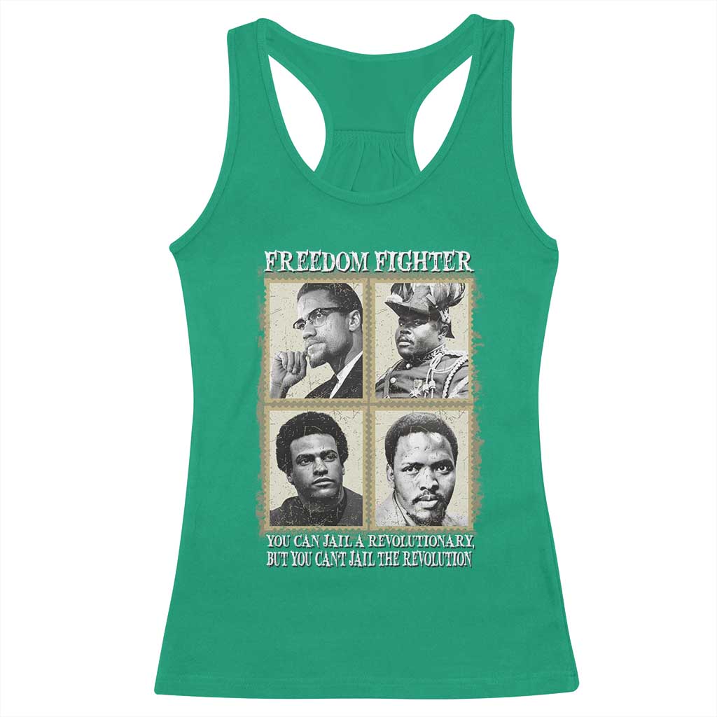 Freedom Fighters Heritage Racerback Tank Top Malcolm X Marcus Garvey Huey P Newton Steve Biko Revolution - Wonder Print Shop
