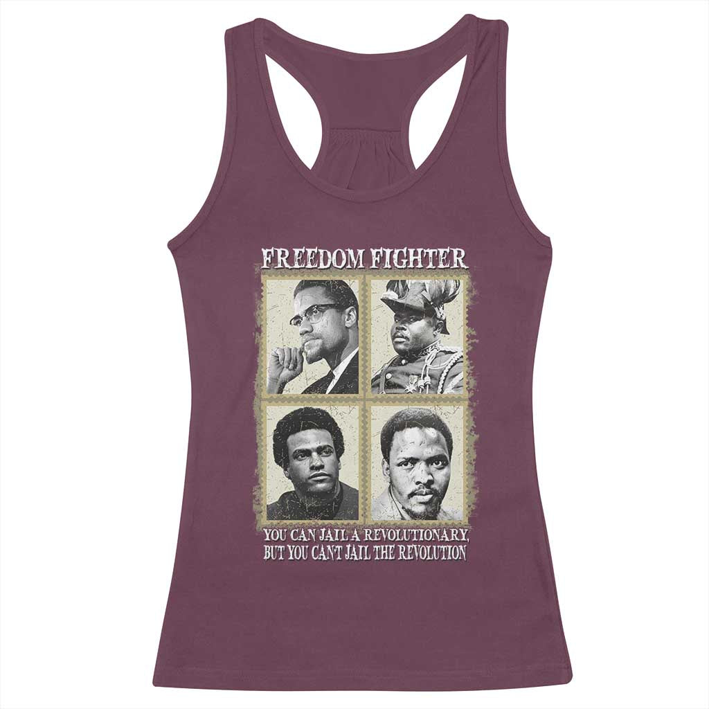 Freedom Fighters Heritage Racerback Tank Top Malcolm X Marcus Garvey Huey P Newton Steve Biko Revolution - Wonder Print Shop