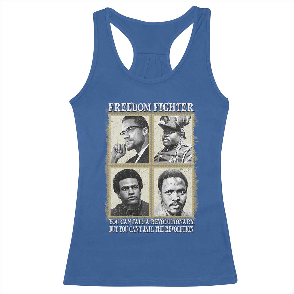 Freedom Fighters Heritage Racerback Tank Top Malcolm X Marcus Garvey Huey P Newton Steve Biko Revolution - Wonder Print Shop