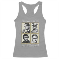 Freedom Fighters Heritage Racerback Tank Top Malcolm X Marcus Garvey Huey P Newton Steve Biko Revolution - Wonder Print Shop
