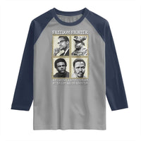 Freedom Fighters Heritage Raglan Shirt Malcolm X Marcus Garvey Huey P Newton Steve Biko Revolution - Wonder Print Shop