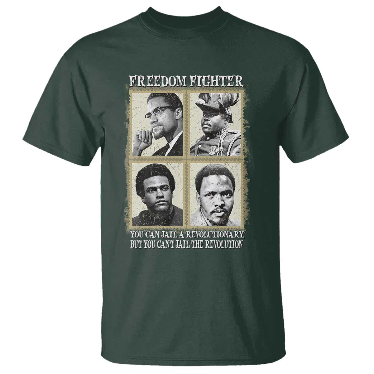 Freedom Fighters Heritage T Shirt Malcolm X Marcus Garvey Huey P Newton Steve Biko Revolution - Wonder Print Shop