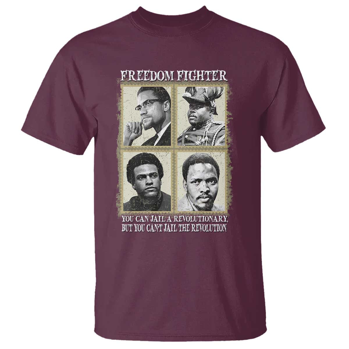 Freedom Fighters Heritage T Shirt Malcolm X Marcus Garvey Huey P Newton Steve Biko Revolution - Wonder Print Shop