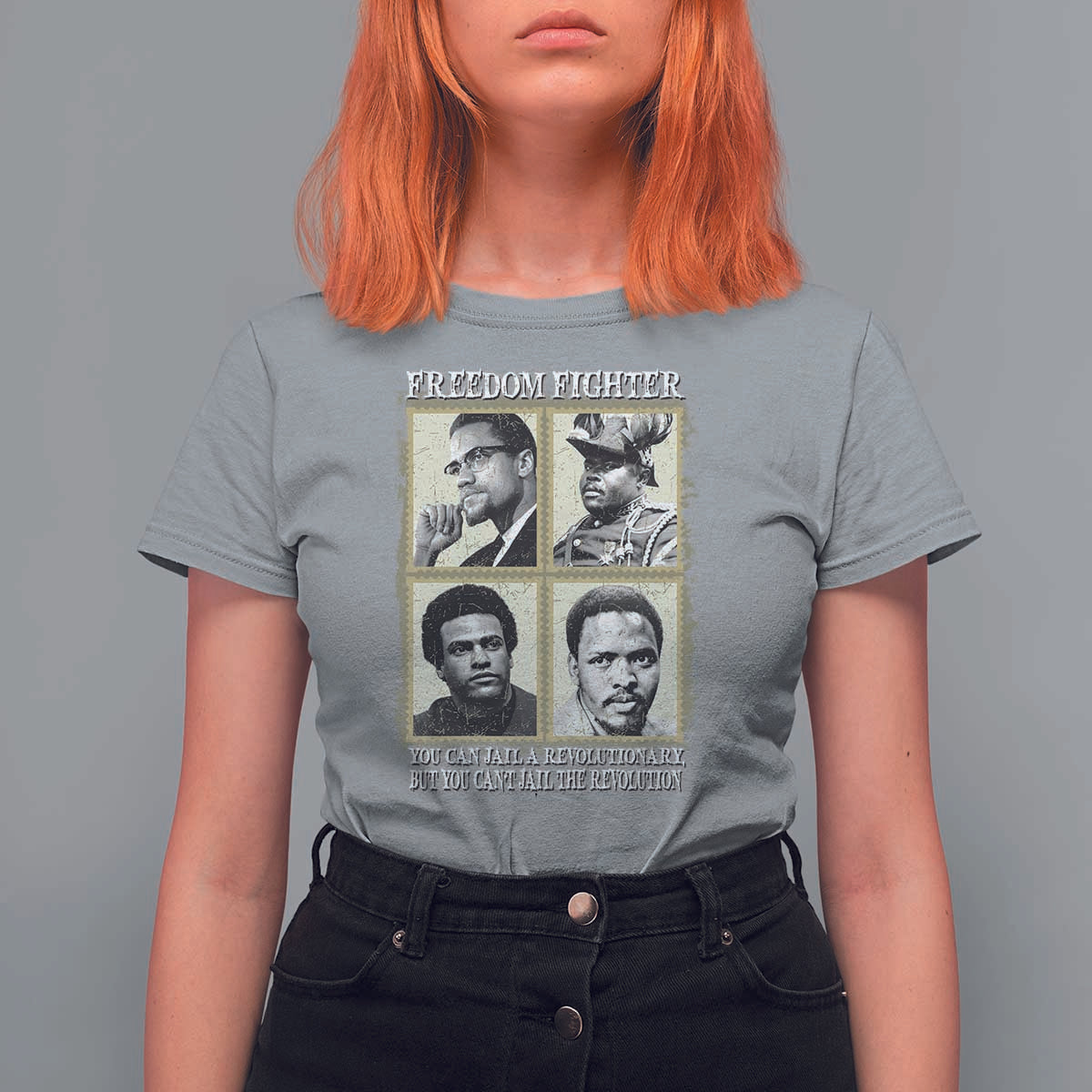 Freedom Fighters Heritage T Shirt For Women Malcolm X Marcus Garvey Huey P Newton Steve Biko Revolution - Wonder Print Shop