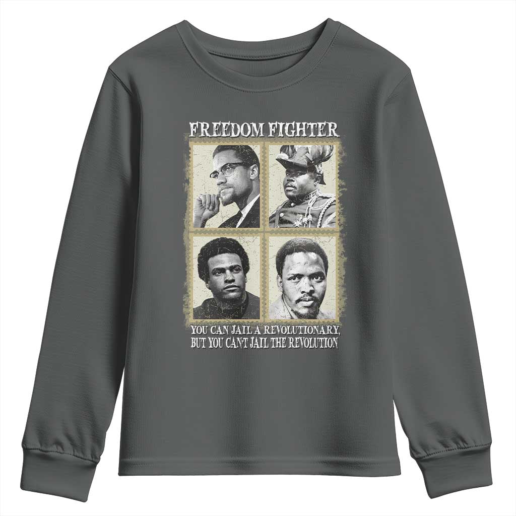 Freedom Fighters Heritage Youth Sweatshirt Malcolm X Marcus Garvey Huey P Newton Steve Biko Revolution - Wonder Print Shop