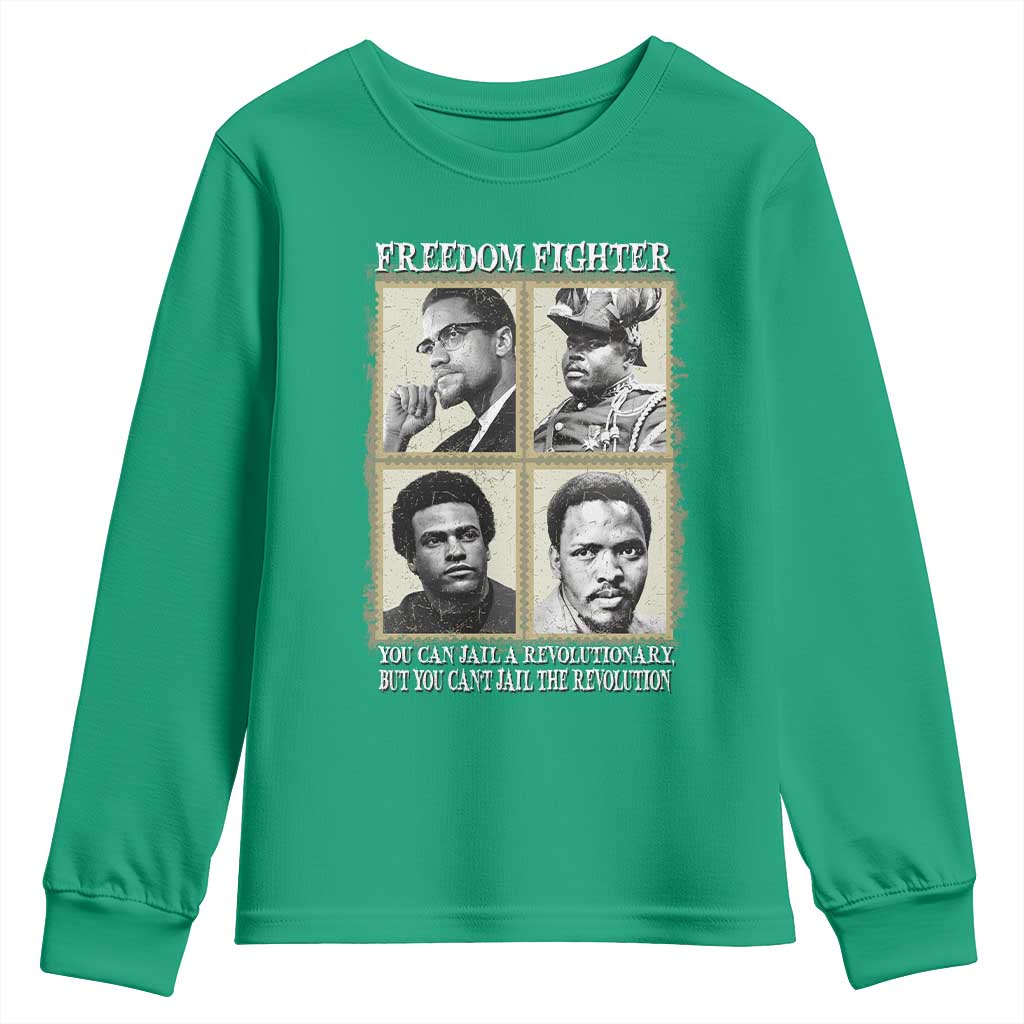 Freedom Fighters Heritage Youth Sweatshirt Malcolm X Marcus Garvey Huey P Newton Steve Biko Revolution - Wonder Print Shop