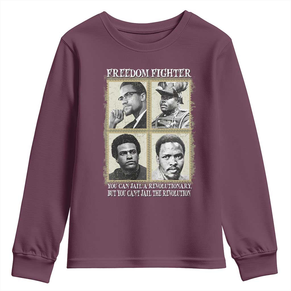 Freedom Fighters Heritage Youth Sweatshirt Malcolm X Marcus Garvey Huey P Newton Steve Biko Revolution - Wonder Print Shop