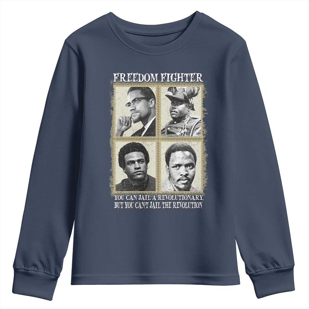 Freedom Fighters Heritage Youth Sweatshirt Malcolm X Marcus Garvey Huey P Newton Steve Biko Revolution - Wonder Print Shop