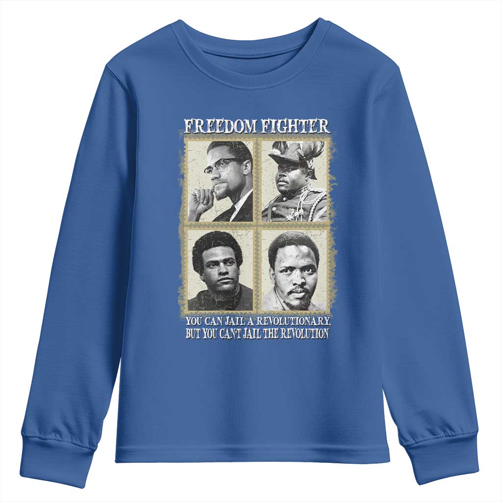 Freedom Fighters Heritage Youth Sweatshirt Malcolm X Marcus Garvey Huey P Newton Steve Biko Revolution - Wonder Print Shop